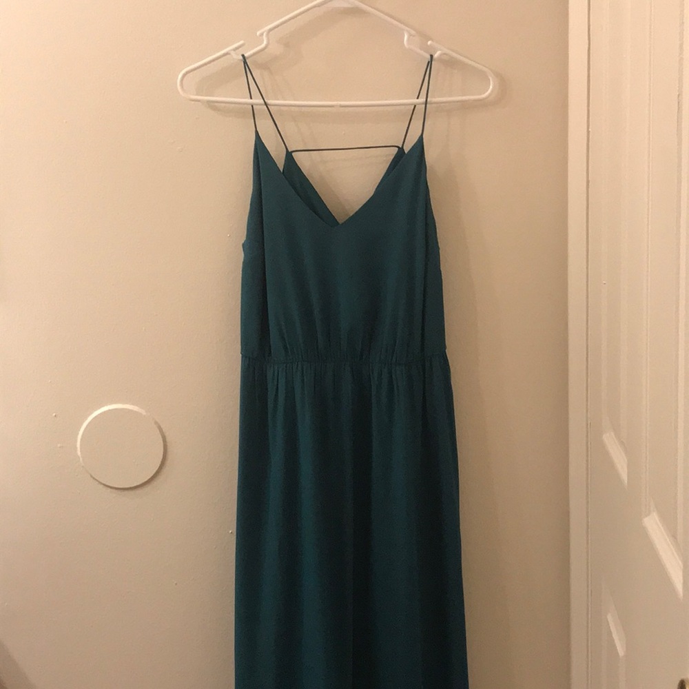 Green maxi dress.